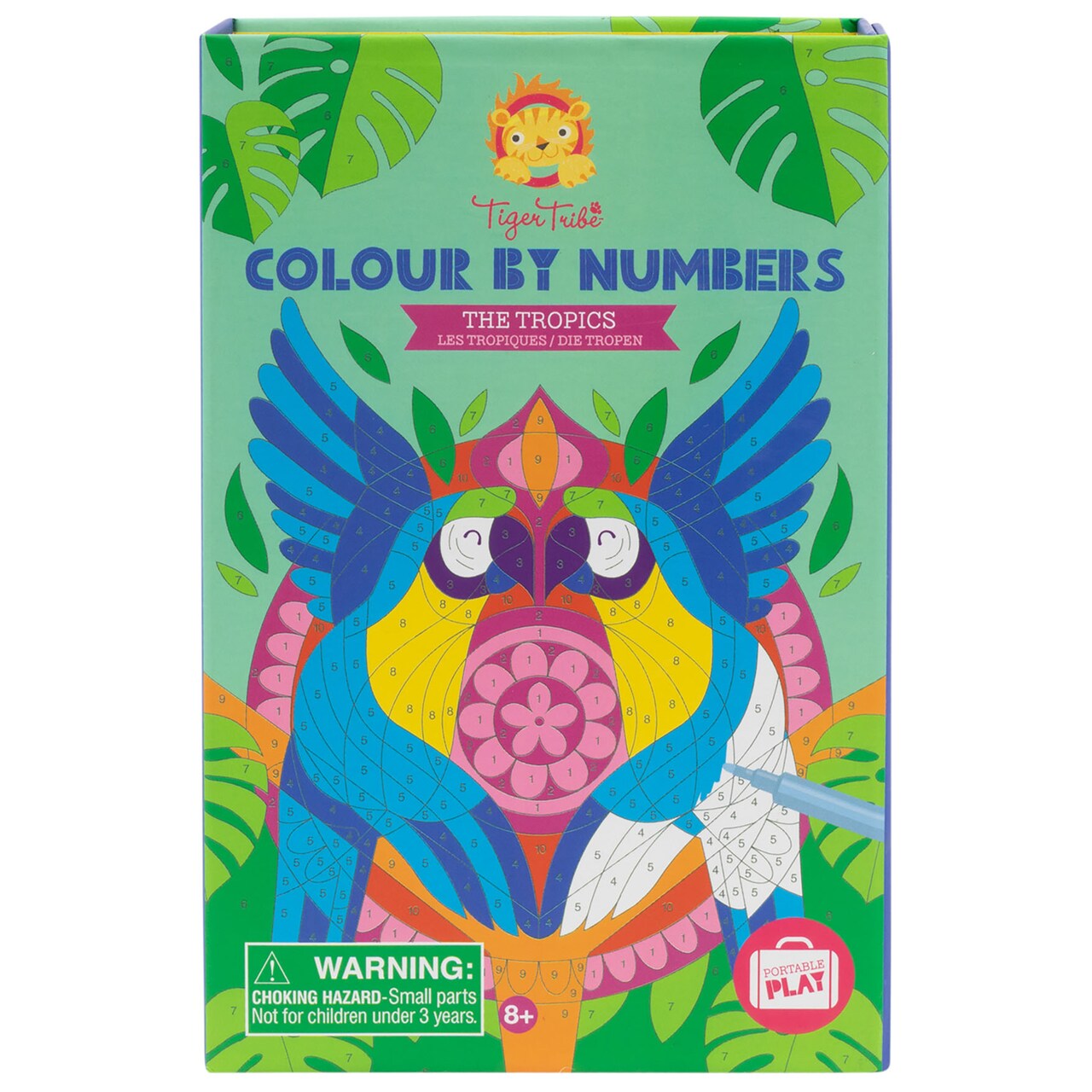 Tiger Tribe: Color By Numbers - The Tropics - Activity Set, Themed Coloring Pages, Markers, Color A Number At A Time, Kids & Tweens Ages 8+